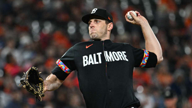 Sep 29, 2023; Baltimore, Maryland, USA; Baltimore Orioles starting pitcher John Means (47) throws a first inning pitch against the Boston Red Sox at Oriole Park at Camden Yards. Mandatory Credit: Tommy Gilligan-USA TODAY Sports
